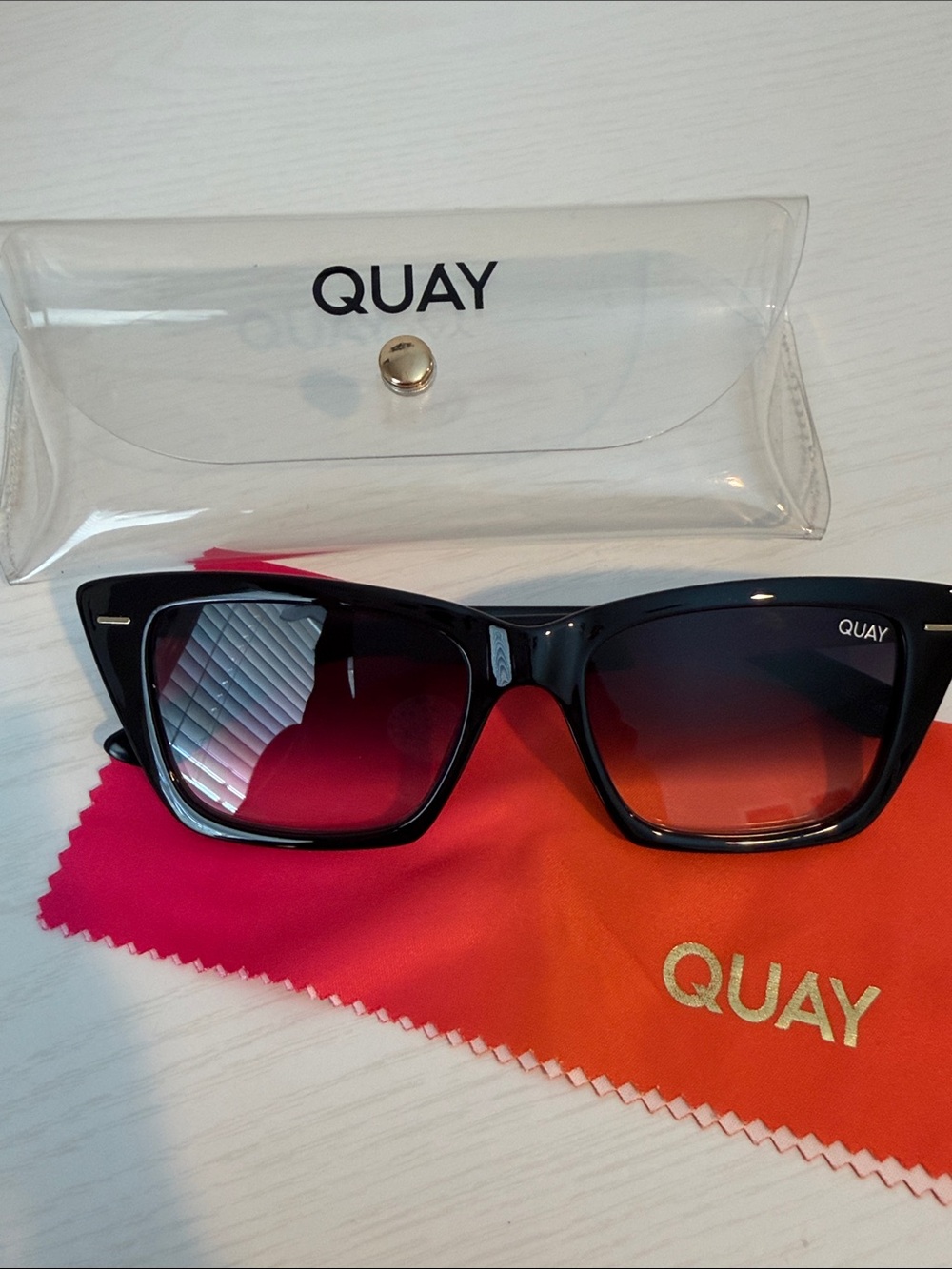 QUAY Black Cat-Eye PROVE IT Sunglasses with Gradient Lenses